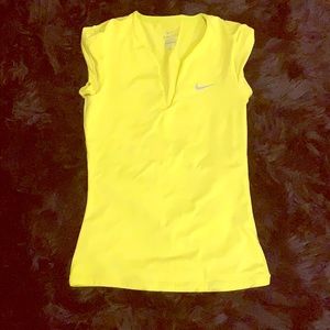 Neon yellow Nike DRI FIT workout top